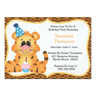 Kids Tiger Birthday Party Invitations & Announcements | Zazzle