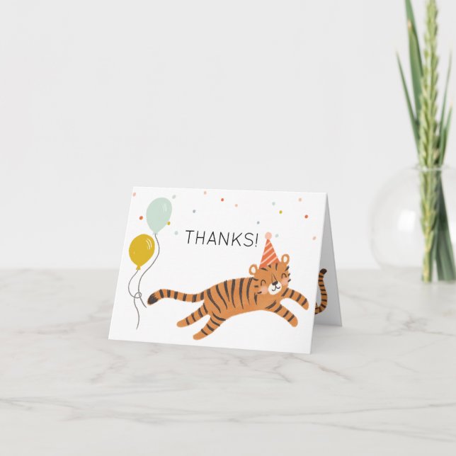 Tiger Birthday Letterpress Thank You Card (Front)