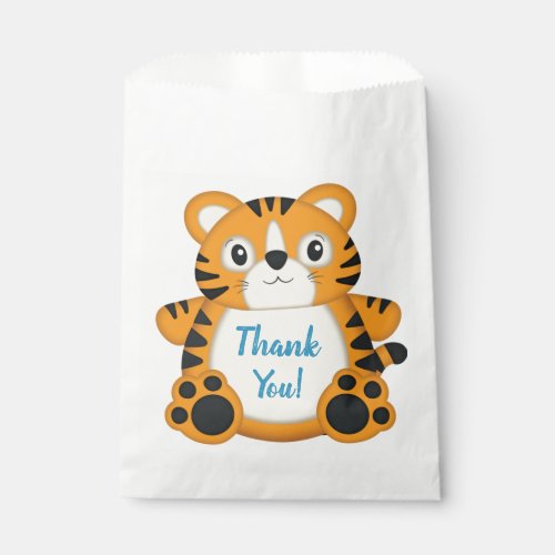 Tiger Birthday Party Blue Favor Bag