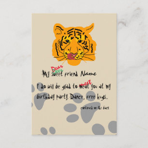 Tiger Birthday Party Customizable Invitation
