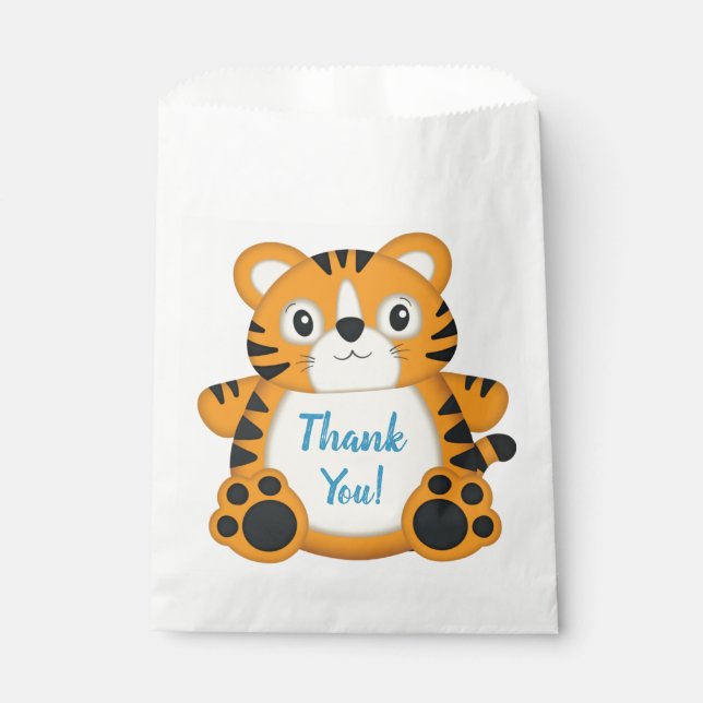 Tiger Birthday Party Favor Bag (Front)