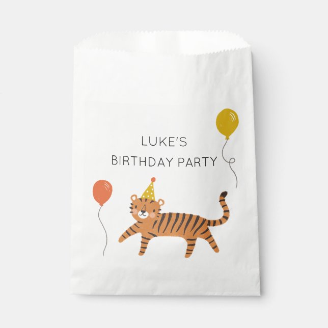 Tiger Birthday Party Favor Bag (Front)