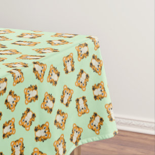 Tiger Birthday Party Green Tablecloth