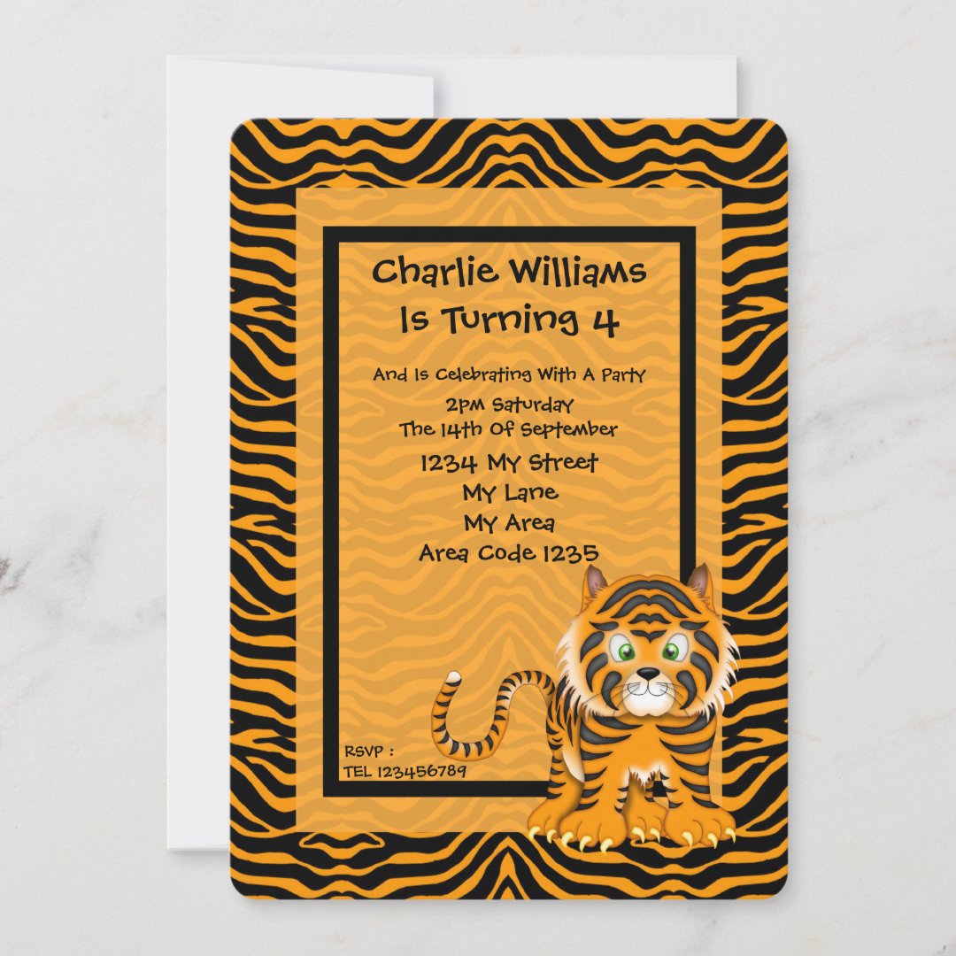 Tiger Birthday Party Invitation | Zazzle