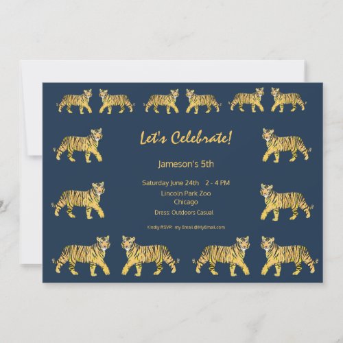 Tiger Birthday Party Invitation