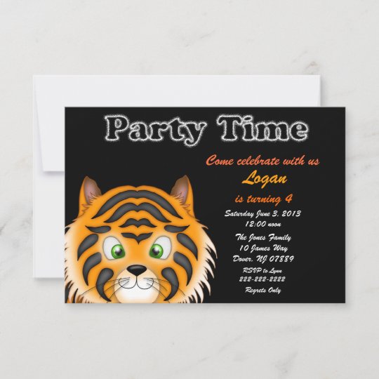 Tiger Birthday Party Invitation | Zazzle.com