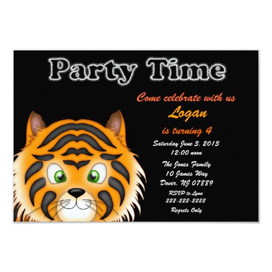 Tiger Birthday Party Invitation Zazzle Com