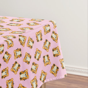 Tiger Birthday Party Pink Tablecloth