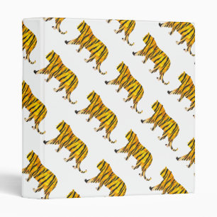 Tiger Black and Orange Print Binder
