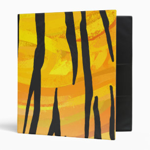 Tiger Black and Orange Print Binder