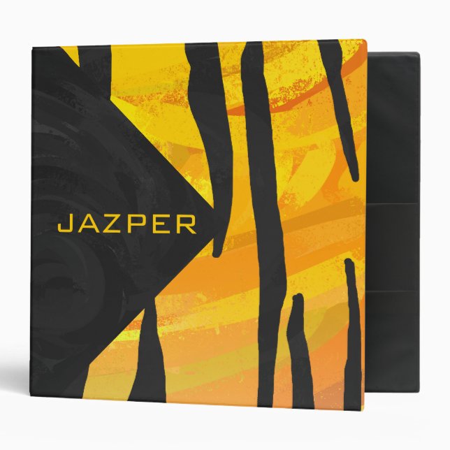 Tiger Black and Orange Print Binder (Front/Inside)