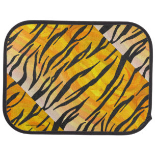 Tiger Black and Orange Print Car Floor Mat