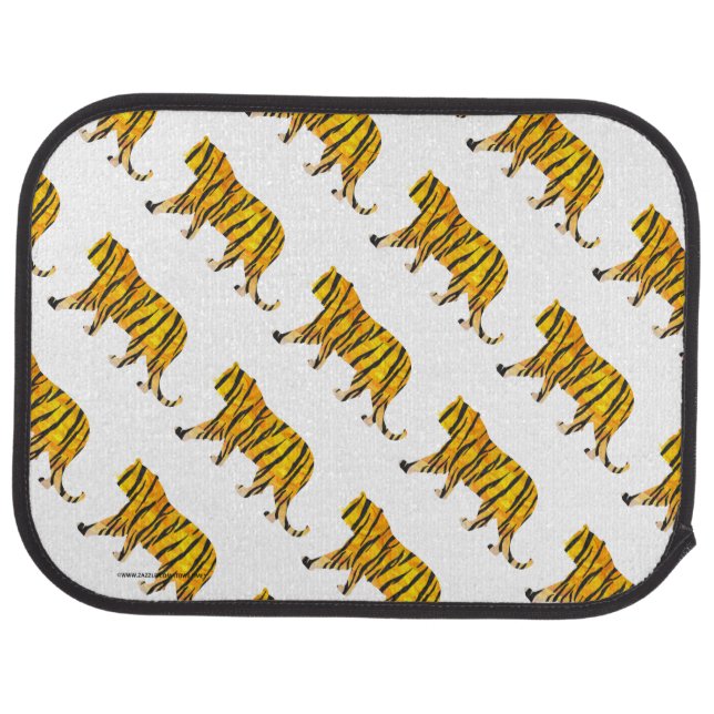 Tiger Black and Orange Print Car Mat (Rear)