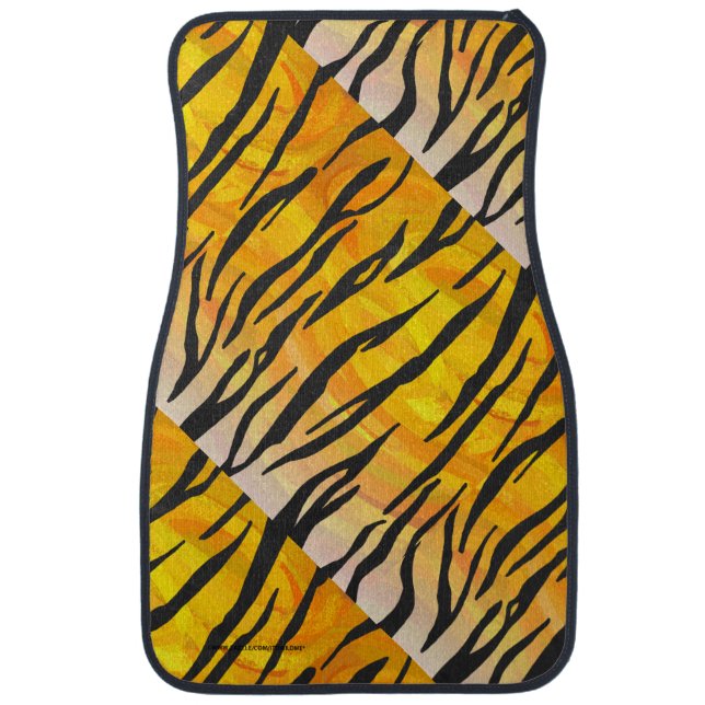 Tiger Black and Orange Print Car Mat (Front)