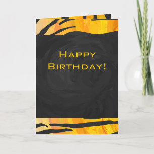 Tiger Black and Orange Print Card