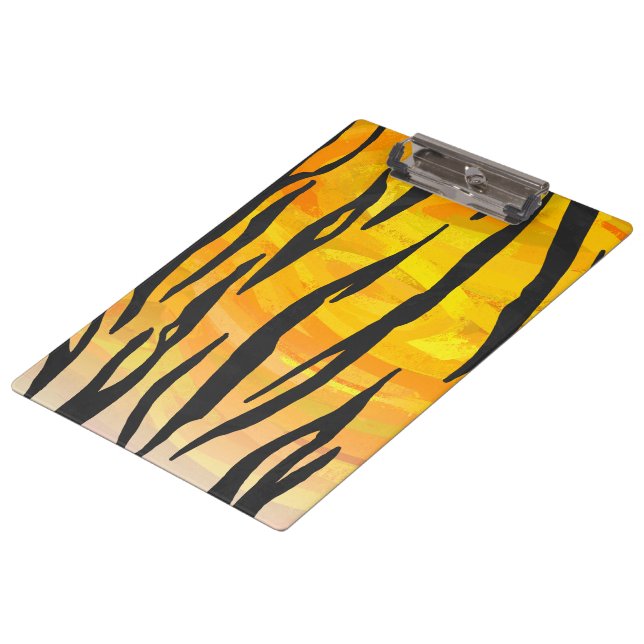 Tiger Black and Orange Print Clipboard (Angled)