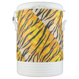 Tiger Black and Orange Print Cooler