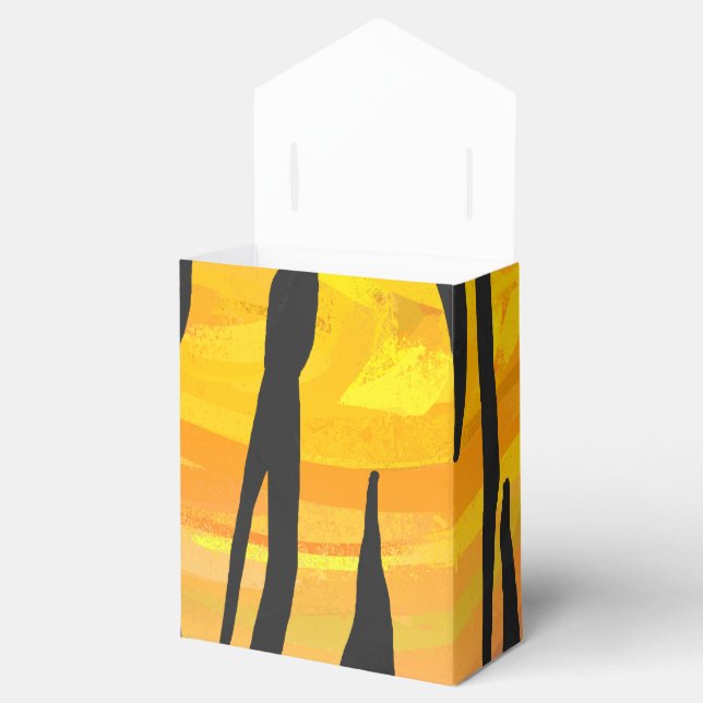 Tiger Black and Orange Print Favor Boxes (Opened)