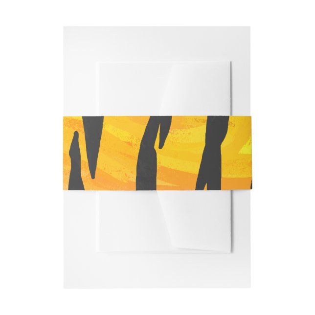 Tiger Black and Orange Print Invitation Belly Band (Front Example)