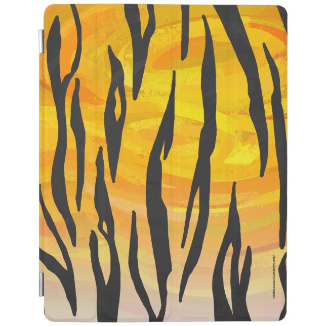 Tiger Black and Orange Print iPad Smart Cover (Front)