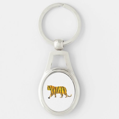 Tiger Black and Orange Print Keychain