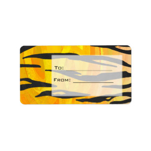 Tiger Black and Orange Print Label
