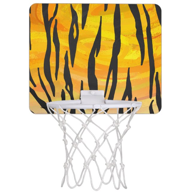 Tiger Black and Orange Print Mini Basketball Hoop (Front)