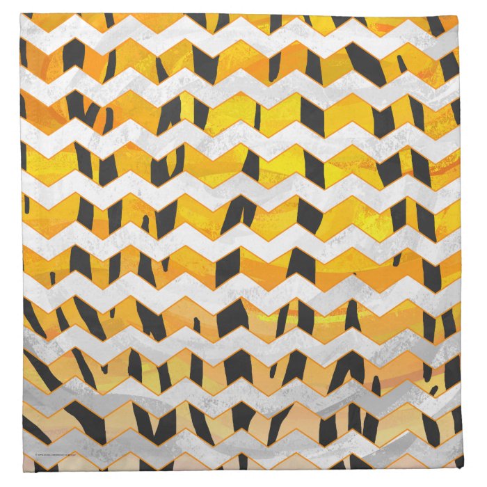 Tiger Black and Orange Print Napkins