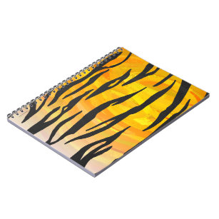 Tiger Black and Orange Print Notebook