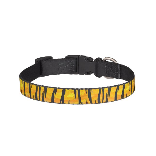 Tiger Black and Orange Print Pet Collar (Front)