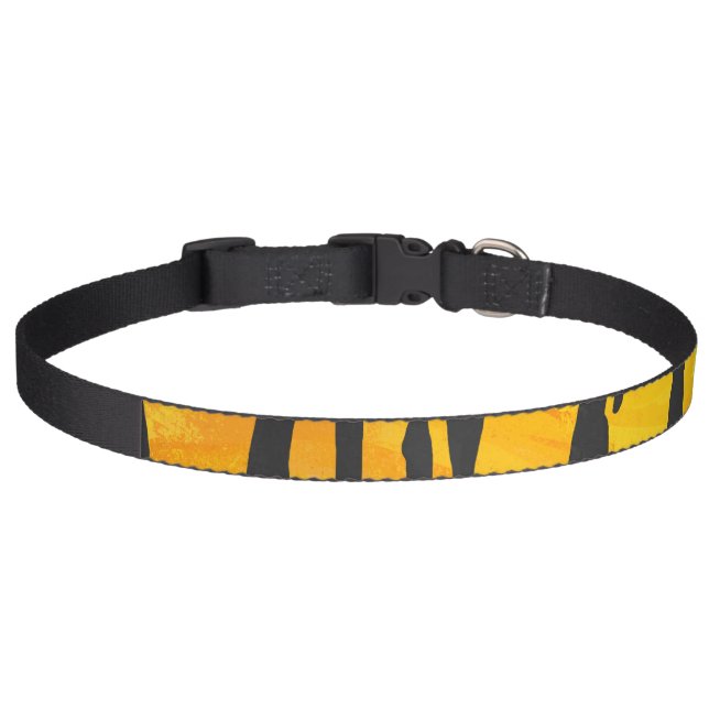 Tiger Black and Orange Print Pet Collar (Front)