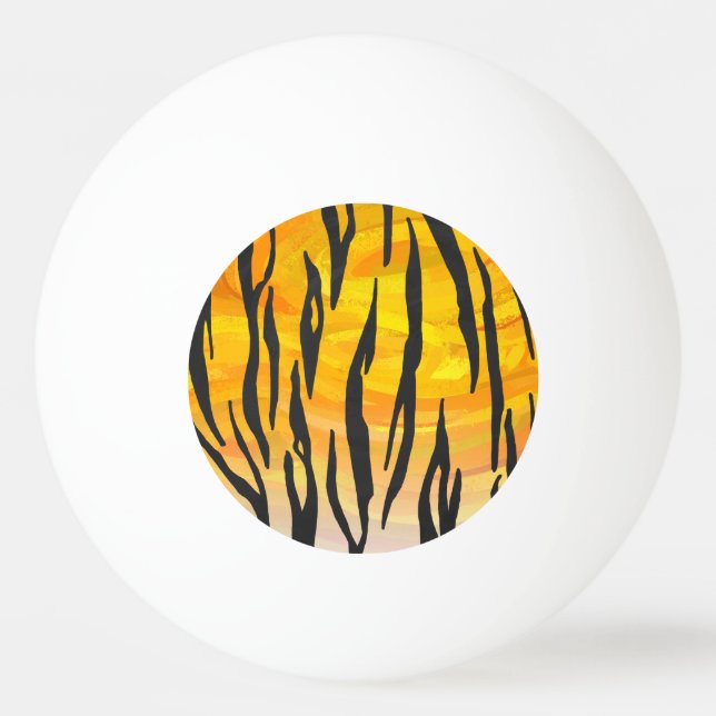 Tiger Black and Orange Print Ping-Pong Ball (Front)