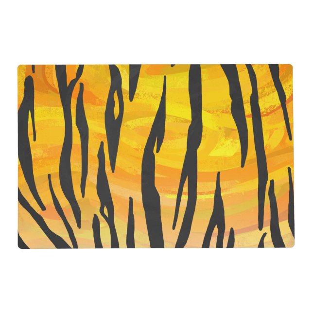 Tiger Black and Orange Print Placemat (Front)