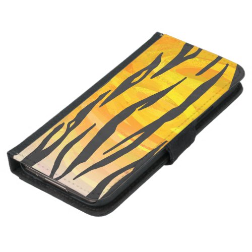 Tiger Black and Orange Print Wallet Phone Case For Samsung Galaxy S5