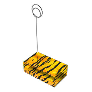 Tiger Black and Orange Print Table Card Holder