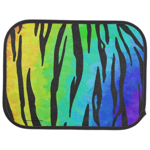 Tiger Black and Rainbow Gifts Car Floor Mat
