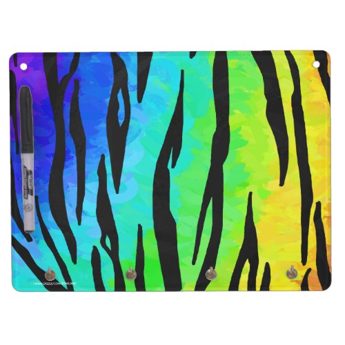 Tiger Black and Rainbow Gifts Dry Erase Board With Keychain Holder
