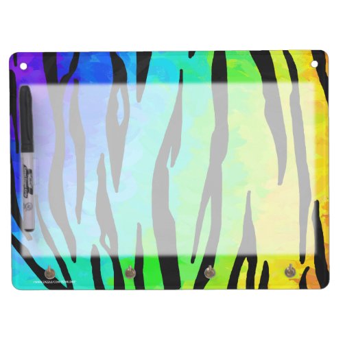 Tiger Black and Rainbow Gifts Dry Erase Board With Keychain Holder