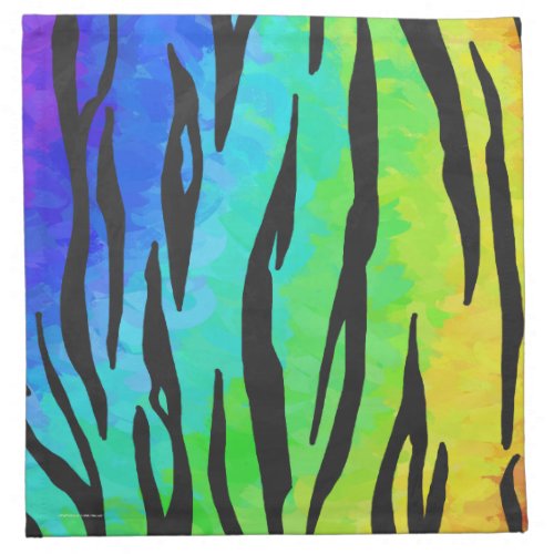 Tiger Black and Rainbow Gifts Napkin
