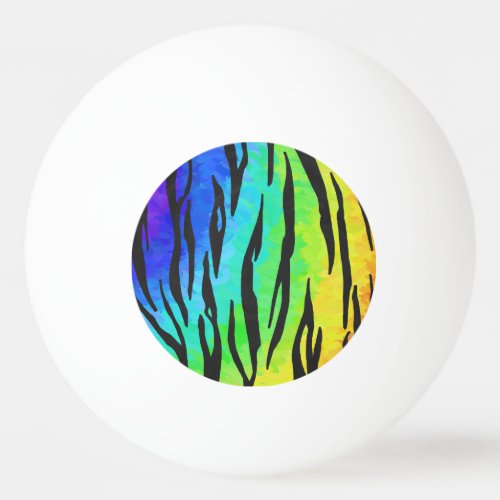 Tiger Black and Rainbow Gifts Ping_Pong Ball