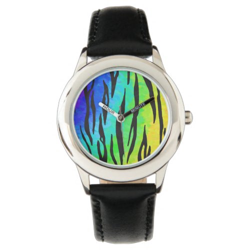 Tiger Black and Rainbow Gifts Watch