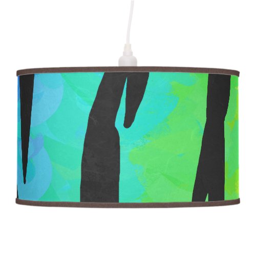 Tiger Black and Rainbow Print Ceiling Lamp