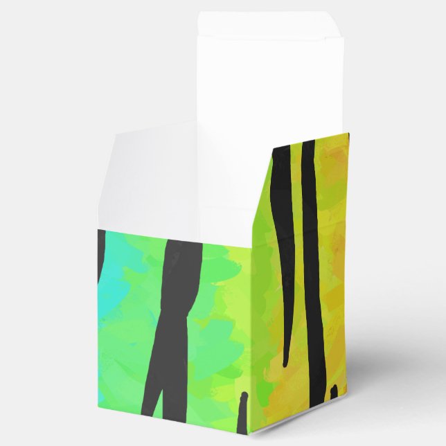 Tiger Black and Rainbow Print Favor Boxes (Opened)