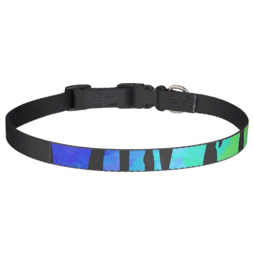 Tiger Black and Rainbow Print Pet Collar