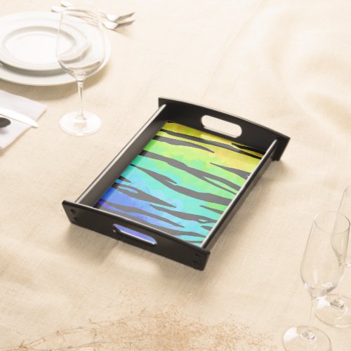 Tiger Black and Rainbow Print Serving Tray