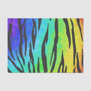Tiger Black and Rainbow Print Tissue Paper
