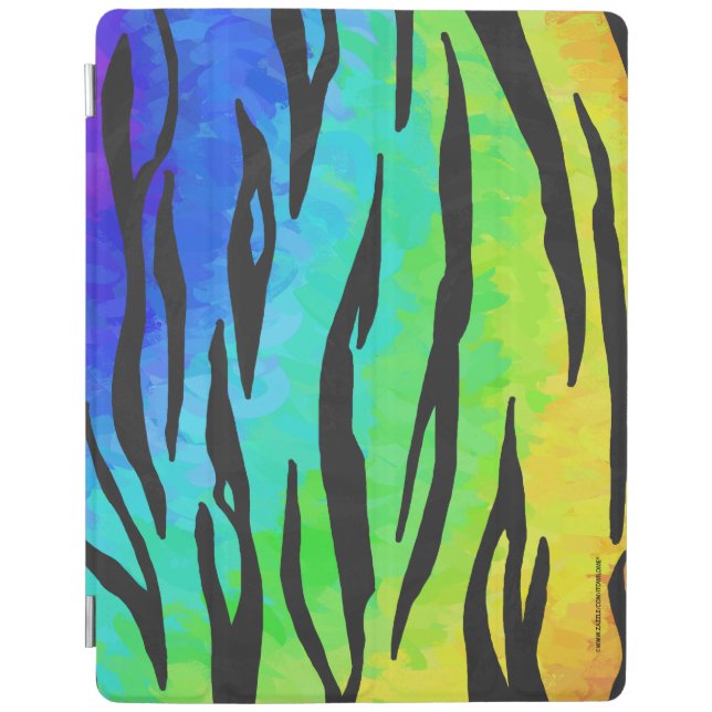 Tiger Black and Rainbow Stuff iPad Smart Cover (Front)