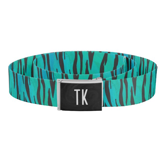 Tiger Black and Teal Print Belt (Coil)