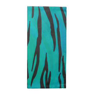 Tiger Black and Teal Print Napkin