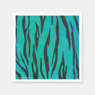 Tiger Black and Teal Print Napkins